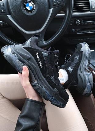 Balenciaga tripl s clear sole black