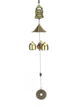 Колокольчик дверной с хотеем. подвеска феншуй 3 литых колокольчика