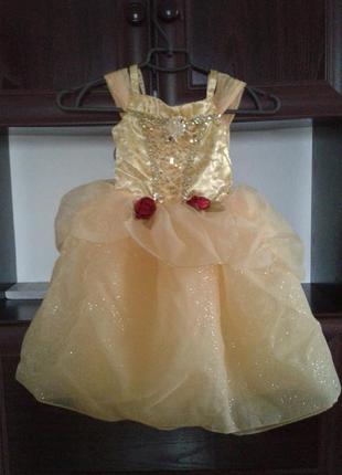 Платье принцессы , карнавальное платье костюм белль красавица и чудовище 3 года disney3 фото