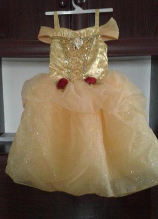 Платье принцессы , карнавальное платье костюм белль красавица и чудовище 3 года disney1 фото
