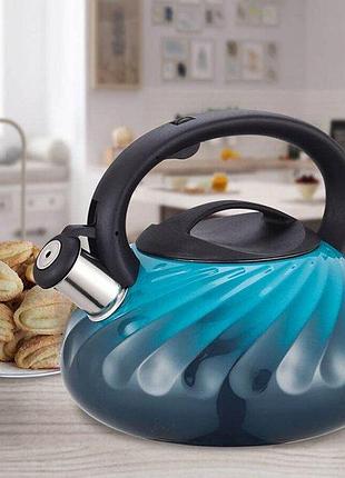 Чайник нержавеющей стали 3 л maestro mr-1321 blue