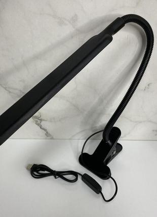 Настільна лампа світлодіодна з прищіпкою гнучка a-plus xsd-206 чорна