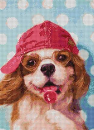 Картина алмазная мозаика песик с леденецом ©lucia heffernan