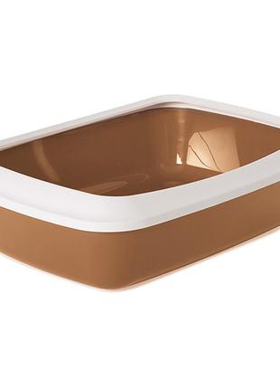 Туалет с бортиком для котов savic iriz nordic litter tray 50x37x13 см светло-коричневый (5411388926434)