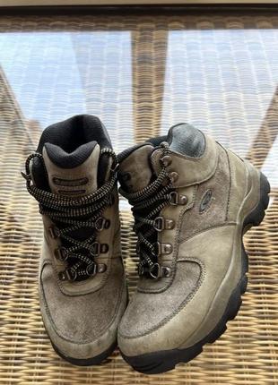 Зимние кожаные ботинки трекинговые hi-tec waterproof оригинальные хаки3 фото