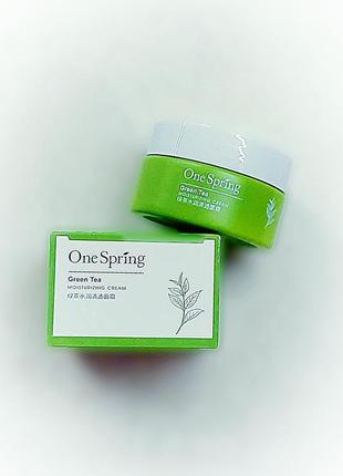 Крем для лица с экстрактом зеленого чая onespring green tea, 50 грамм