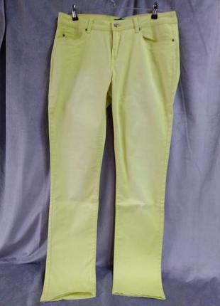 Джинси жіночі лимонного кольору з ефектом потертості, стрейчеві, р.422 фото