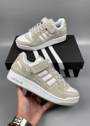 Женские кроссовки adidas forum low grey white