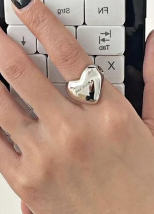 Кольцо объемное сердечко тренд кольца кольцо сердце объемное