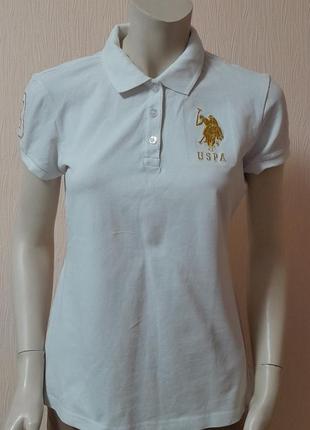 Фирменное поло белого цвета u. s. polo assn made in bangladesh, оригинал, молниеносная отправка