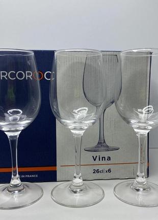 Набір келихів для вина arcoroc vina 260 мл 6 шт l19675 фото