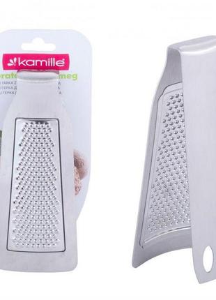 Тертка міні з ручкою з неіржавкої сталі для імбиру kamille kam-7211