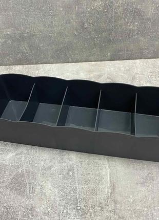 Органайзер для мелочей прямоугольный 27*9*6.5 см 5 секций elif plastik e-393 серый1 фото