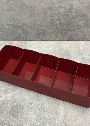 Органайзер для мелочей прямоугольный 27*9*6.5 см 5 секций elif plastik e-393 красный