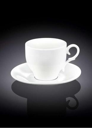 Чашка для кави 90 мл wilmax з блюдцем 993103 wil1 фото