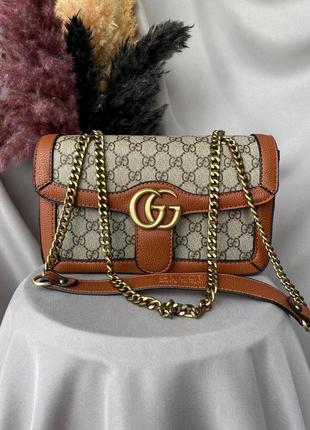 Жіноча сумка gucci brown люкс якість