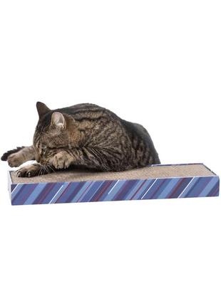 Кігтеточка з котячою м'ятою trixie картон 48х5х13 см блакитна (4011905043272)4 фото