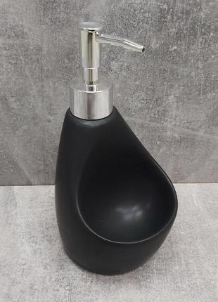 Дозатор жидкого мыла 350 мл с подставкой для губки bonadi 851-312 black