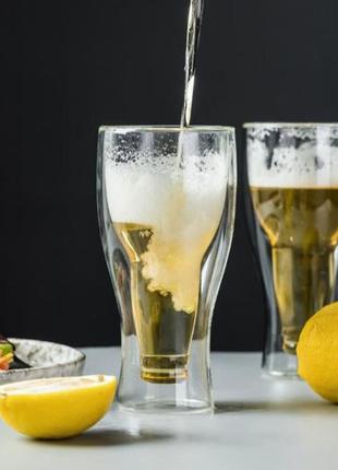 Бокал для пива, кваса, сока 350 мл с двойными стенками bottle s&t 202-4 1 шт.
