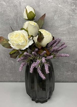 Ваза стеклянная scandinavia 20 см серая bona di 527-794