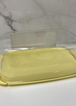 Масленка пластиковая алеана 17,1*9*6,6 см прозрачная/желтая 1670092 фото