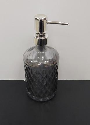 Набор аксессуаров для ванной комнаты стеклянный "аргайл графит" 3 пр s&t 888-1572 фото