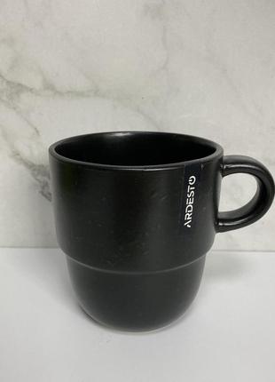 Чашка керамічна 390 мл ardesto trento ar2939tb чорна