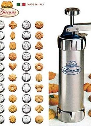 Кондитерський шприц-прес для печива та крему 24 насадки biscuits2 фото