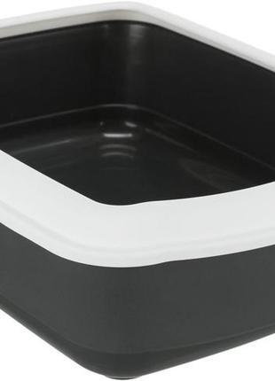 Туалет для кішок trixie з рамкою 37х15х47 см темно-сірий/білий (4011905401843)