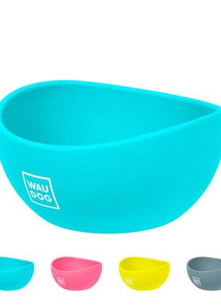 Миска waudog silicone, 250 мл, блакитний