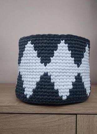 Кошик в'язаний круглий4 фото