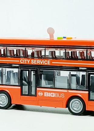 Автобус wenyi двухэтажный музыкальный оранжевый wy912a-12 фото