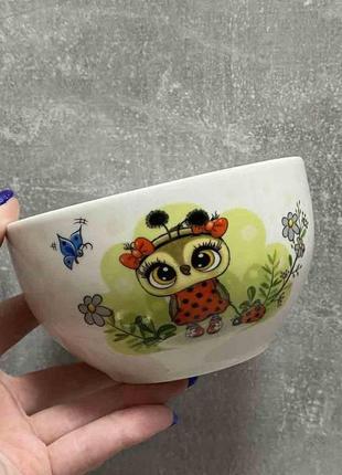 Набір порцелянового дитячого посуду ardesto lucky owl 3 предмети ar3454ls