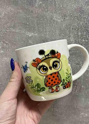 Набір порцелянового дитячого посуду ardesto lucky owl 3 предмети ar3454ls