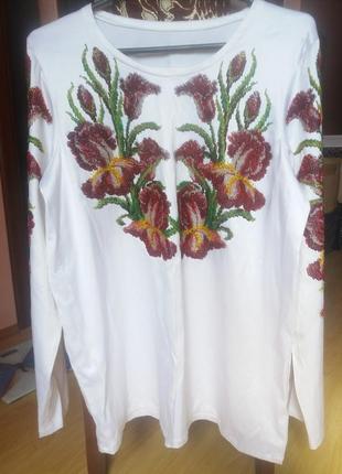 Блузка вышиванка 46-48р бисер