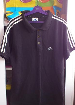 Поло мужское хлопковое черное с лампасами адидас polo чоловіче бавовняне adidas р.м🇩🇪
