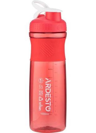 Пляшка для води smart bottle 1000 мл тритан червона ardesto ar2204tr