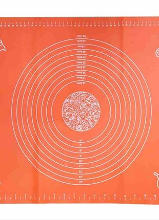 Силиконовый коврик для раскатки и выпечки теста 65 х 45 см genes 2187 оранжевый
