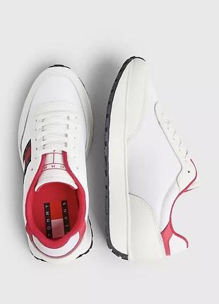 Кросівки tommy jeans, шкіряні кросівки tommy weans, throwback leather sneaker