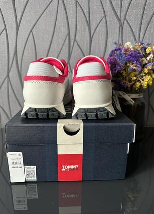 Кроссовки tommy jeans, кожаные кроссовки tommy jeans, throwback leather sneaker6 фото