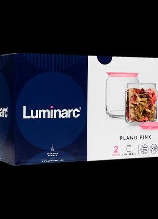 Набор банок 2 шт 500 мл luminarc plano pink q82422 фото