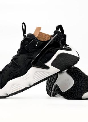 Кроссовки nike air huarache craft black white (черно-белые)