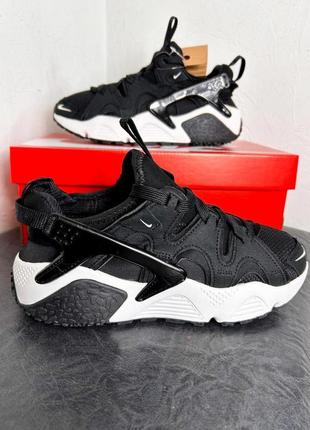 Кроссовки nike air huarache craft black white (черно-белые)8 фото