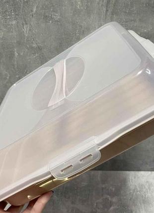 Тортовница 35 х 35 х 10 см квадратная розовая dunya plastik 30308