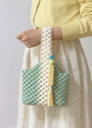 Сумка сумочка макраме сітка авоська клатч сетка крос боді шопер корейський стиль k-pop еко эко шоперка1 фото