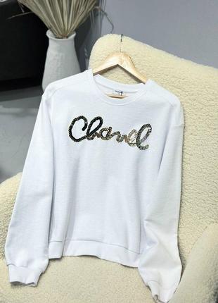 Белый свитшот шанель chanel3 фото