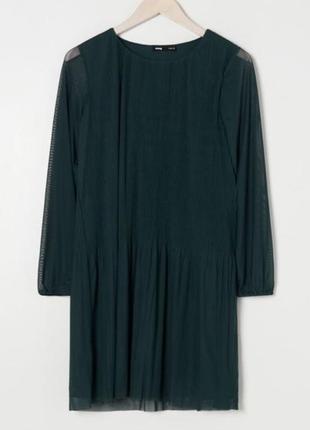 Платье sinsay миди темно-зеленое