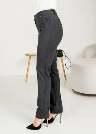 Теплі кашемірові стрейчеві брюки (сірі).1 фото