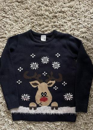 Зимний свечетер, рождественский светер 134-140