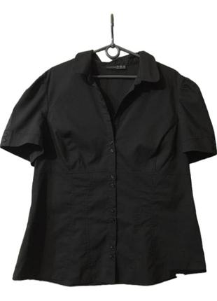 Черная строгая блузка 54-58 (14)1 фото